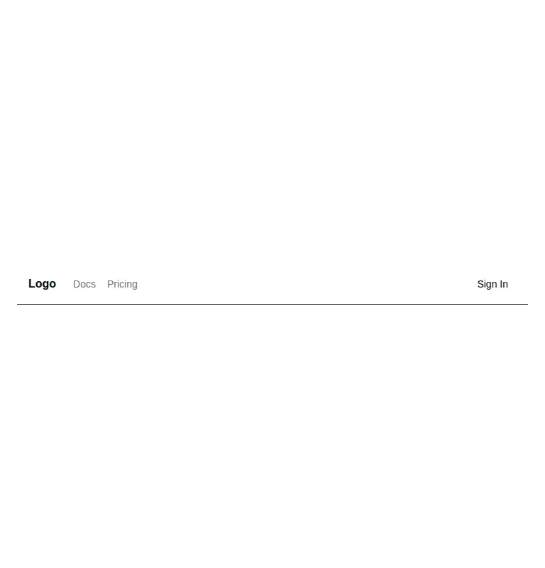 Harness screenshot of ruixen-navbar-minimal at 768 pixels wide