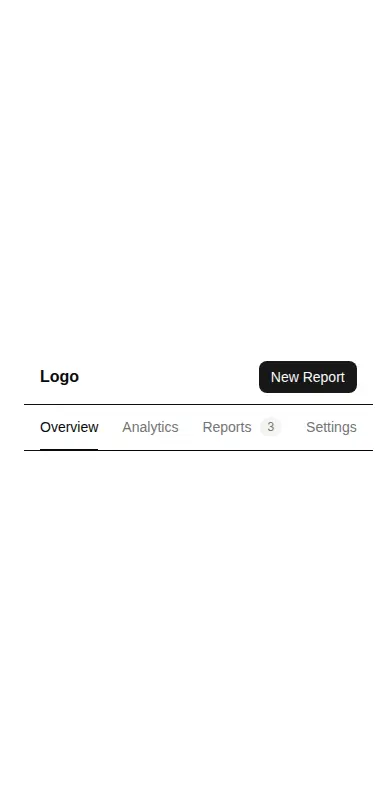 Harness screenshot of ruixen-navbar-tabs at 375 pixels wide