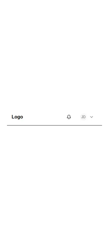 Harness screenshot of ruixen-navbar-user-menu at 375 pixels wide