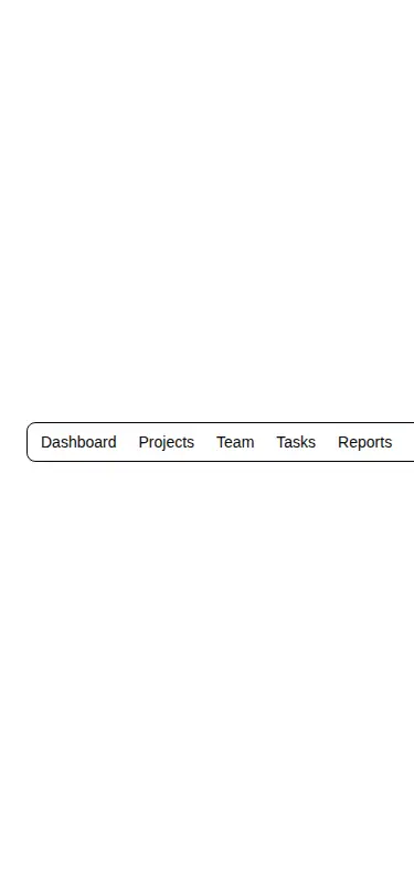 Harness screenshot of ruixen-nested-dashboard-menu at 375 pixels wide