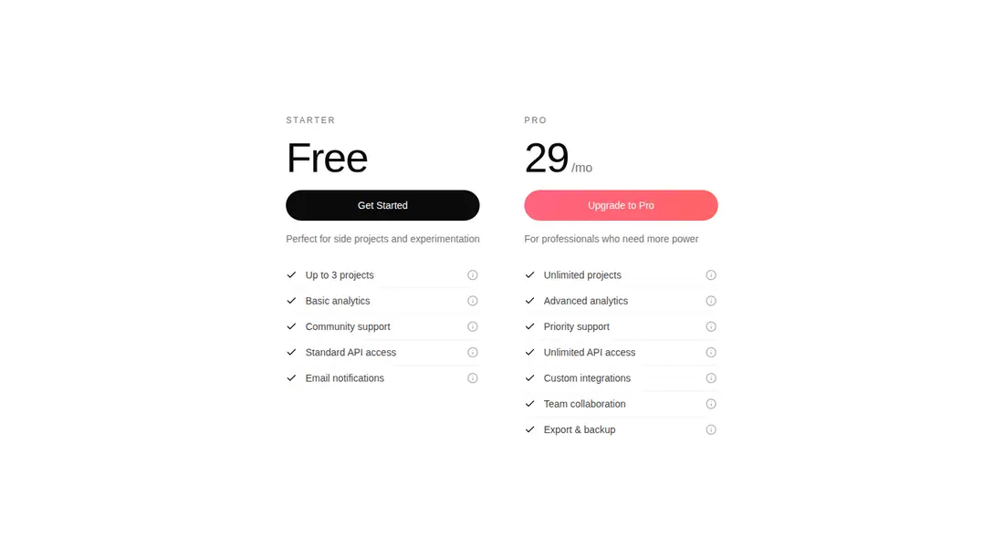 Harness screenshot of ruixen-pricing-cards-tooltip at 1440 pixels wide