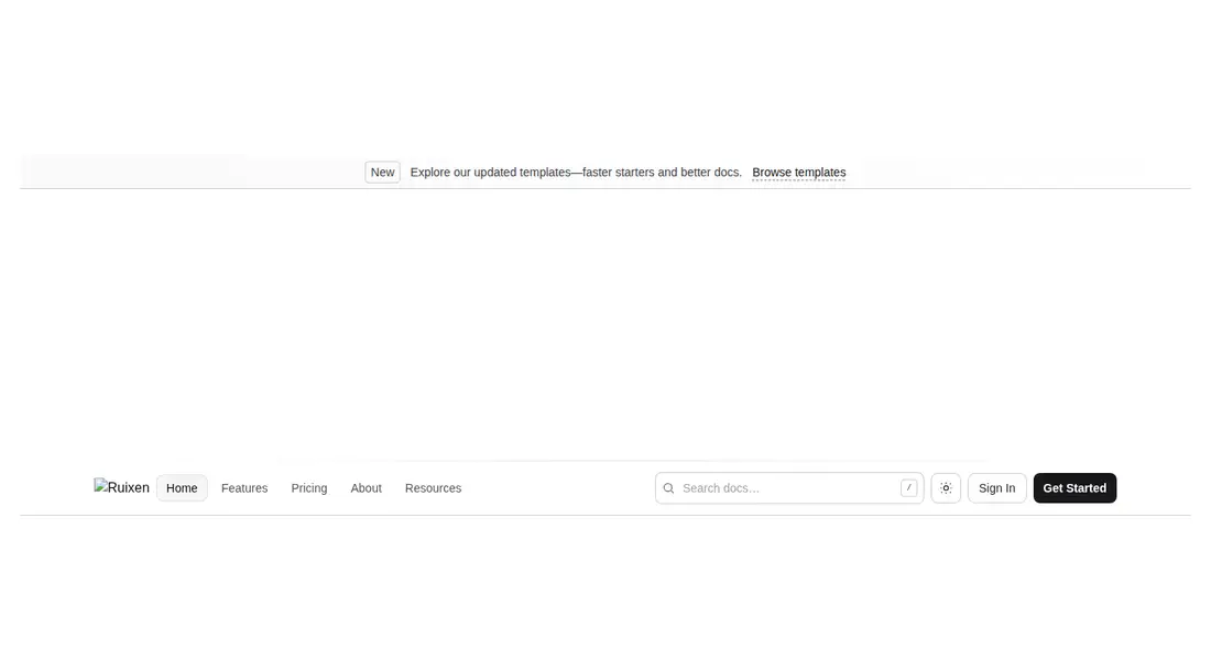 Harness screenshot of ruixen-promote-header at 1440 pixels wide