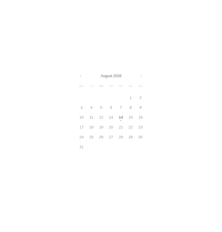 Harness screenshot of ruixen-range-calendar at 768 pixels wide