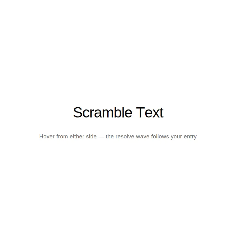 Harness screenshot of ruixen-scramble-text at 768 pixels wide