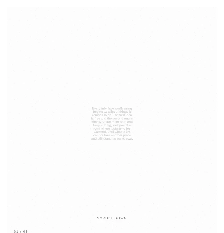 Harness screenshot of ruixen-scroll-burn-text at 768 pixels wide