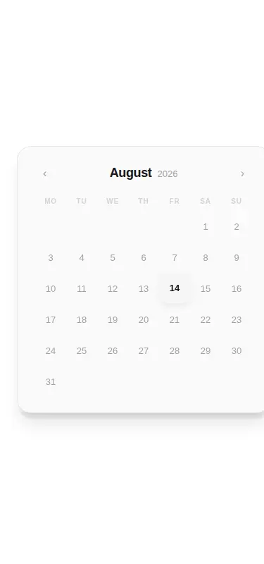 Harness screenshot of ruixen-three-dwall-calendar at 375 pixels wide