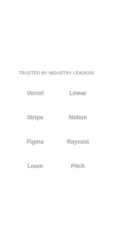 Harness screenshot of ruixen-trusted-clients-showcase at 375 pixels wide