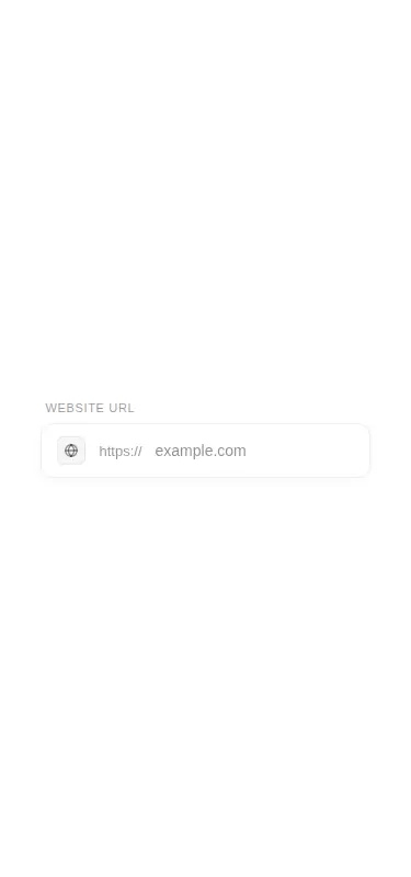 Harness screenshot of ruixen-url-input at 375 pixels wide