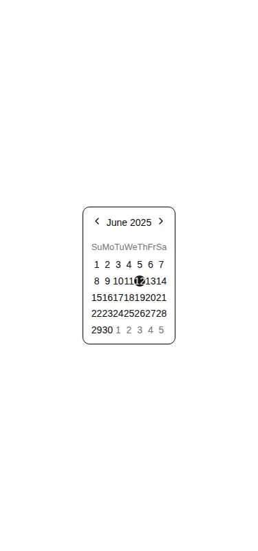 Harness screenshot of shadcn-block-calendar-01 at 375 pixels wide