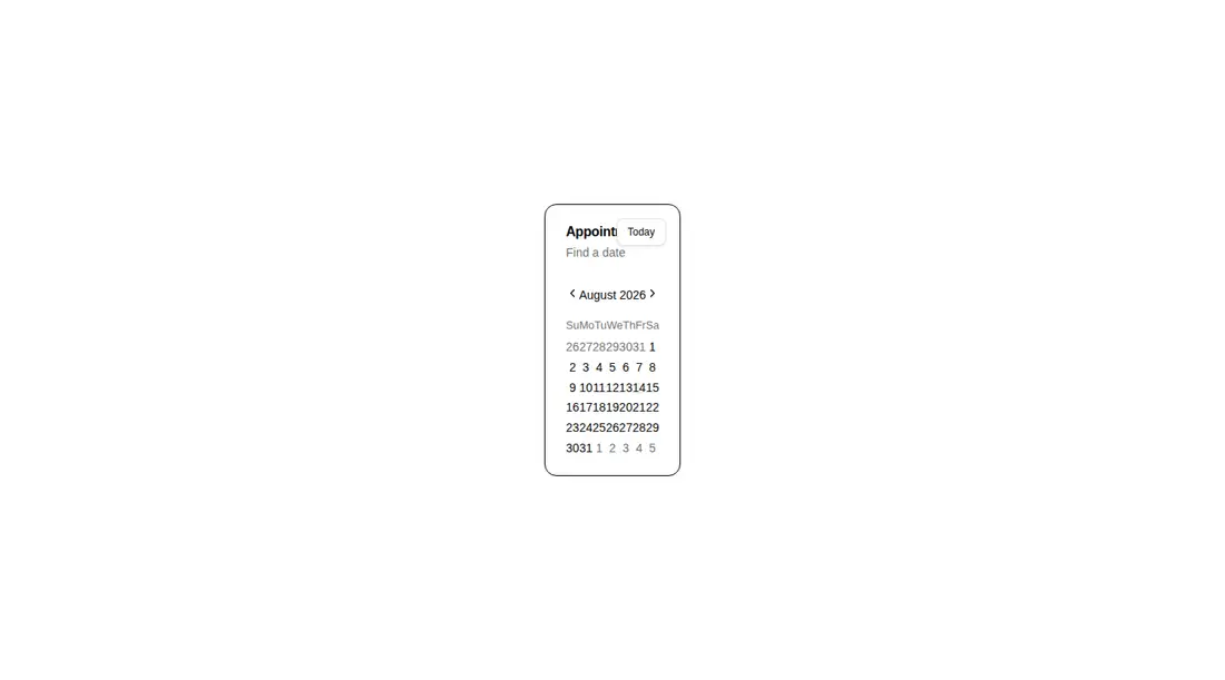 Harness screenshot of shadcn-block-calendar-10 at 1440 pixels wide