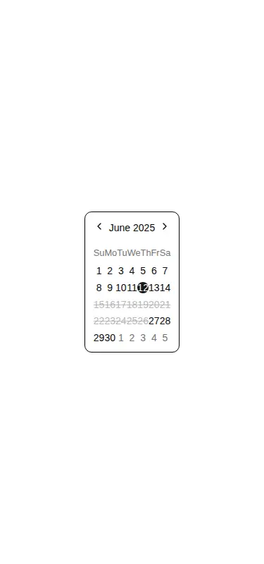 Harness screenshot of shadcn-block-calendar-14 at 375 pixels wide