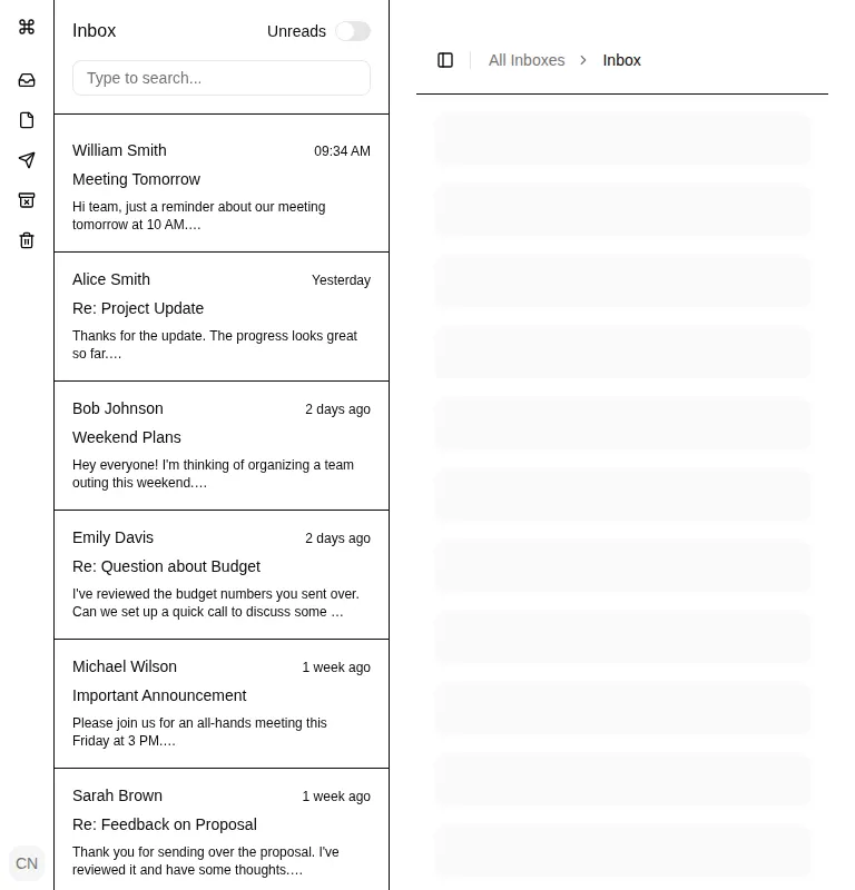 Harness screenshot of shadcn-block-sidebar-09 at 768 pixels wide