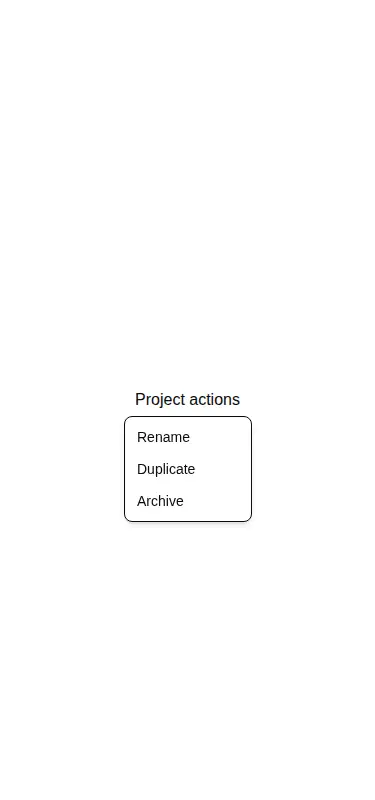 Harness screenshot of shadcn-dropdown-menu at 375 pixels wide