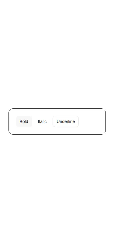 Harness screenshot of shadcn-toggle at 375 pixels wide