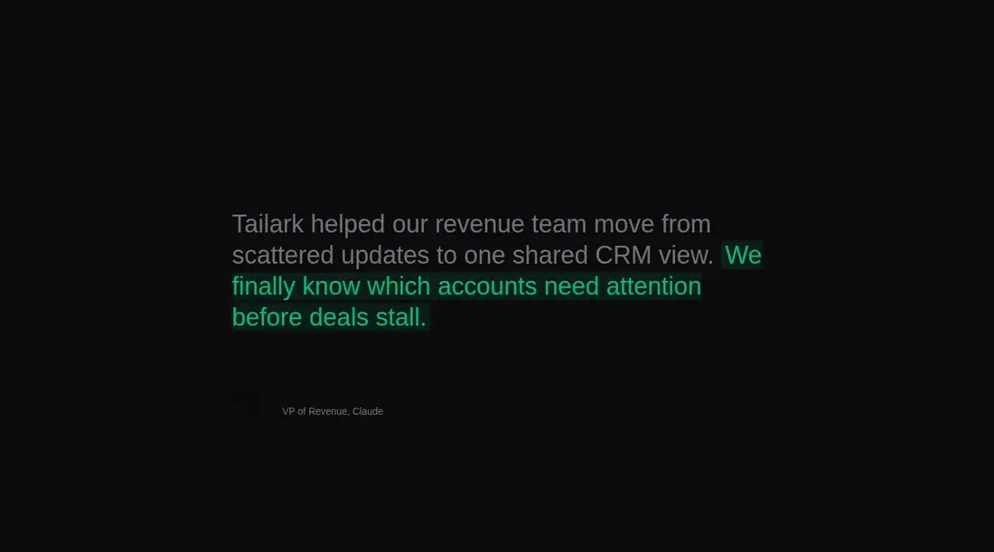 Harness screenshot of tailark-dusk-testimonials-2 at 1440 pixels wide
