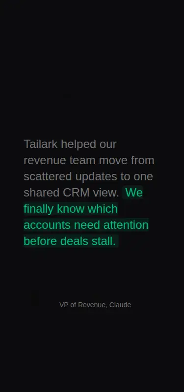 Harness screenshot of tailark-dusk-testimonials-2 at 375 pixels wide