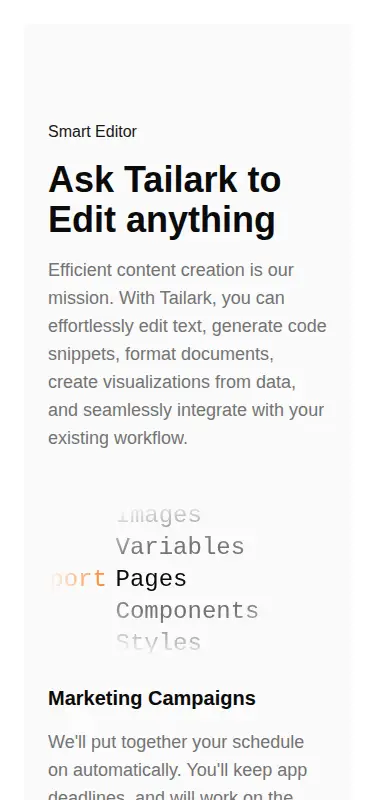Harness screenshot of tailark-mist-content-2 at 375 pixels wide