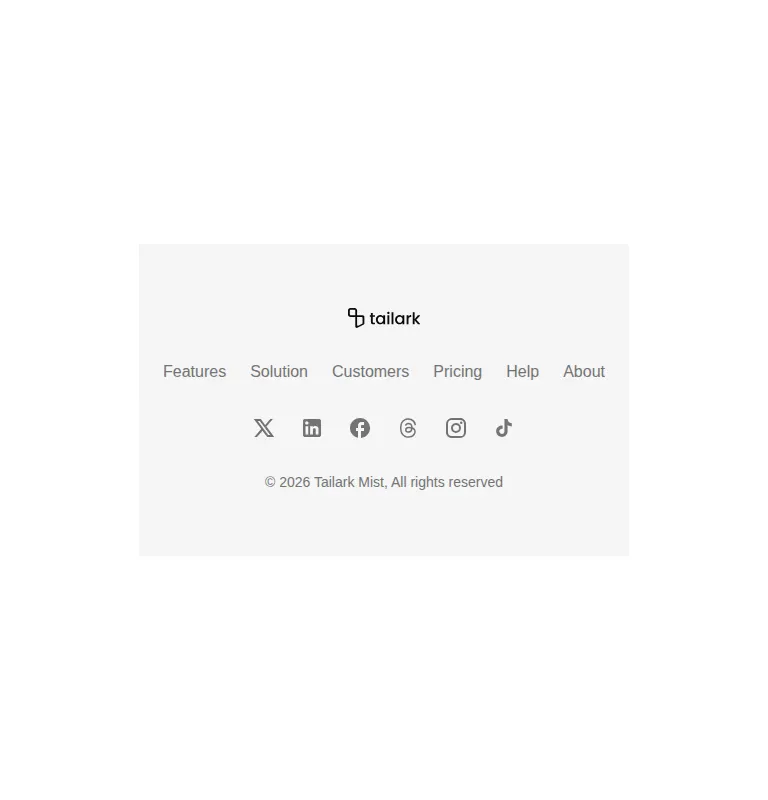 Harness screenshot of tailark-mist-footer-1 at 768 pixels wide