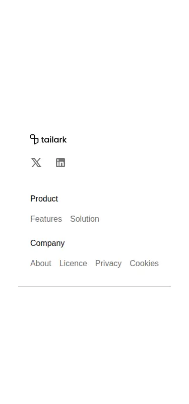 Harness screenshot of tailark-mist-footer-3 at 375 pixels wide
