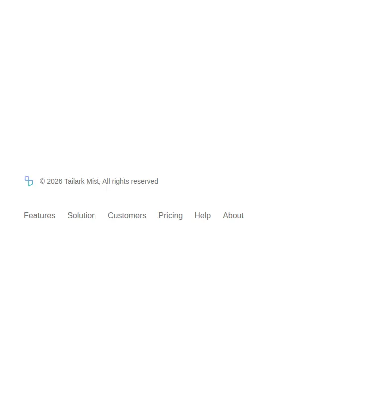 Harness screenshot of tailark-mist-footer-4 at 768 pixels wide