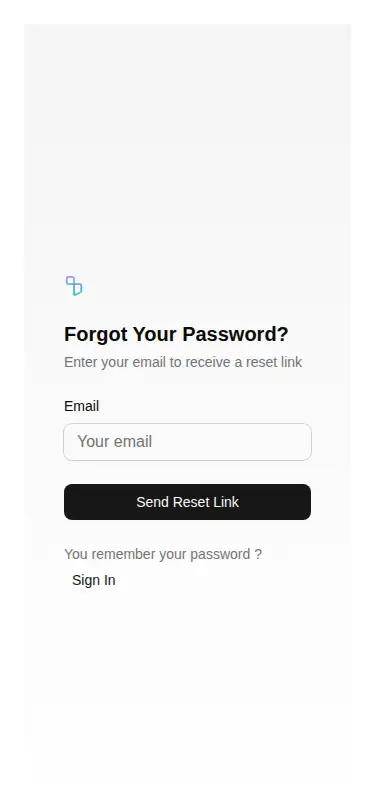 Harness screenshot of tailark-mist-forgot-password-1 at 375 pixels wide