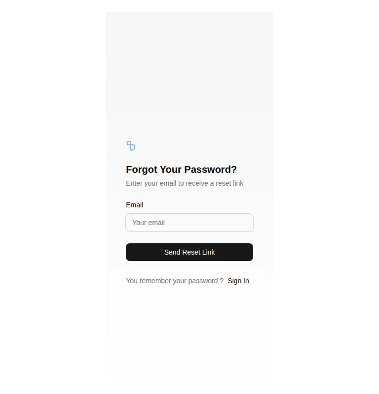 Harness screenshot of tailark-mist-forgot-password-1 at 768 pixels wide