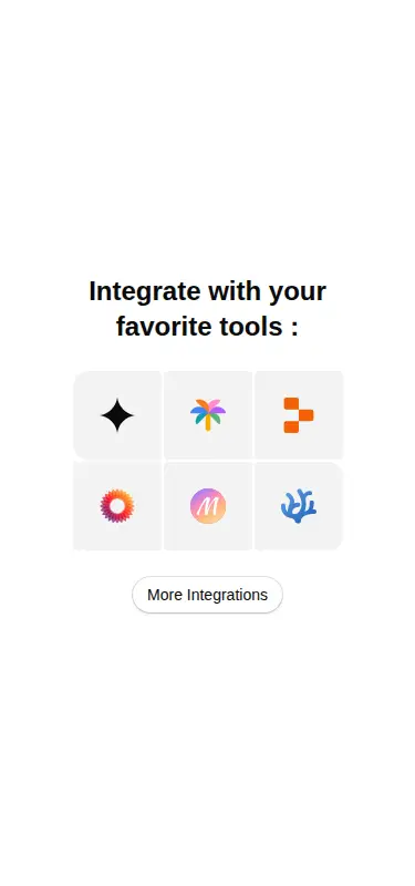 Harness screenshot of tailark-mist-integrations-2 at 375 pixels wide