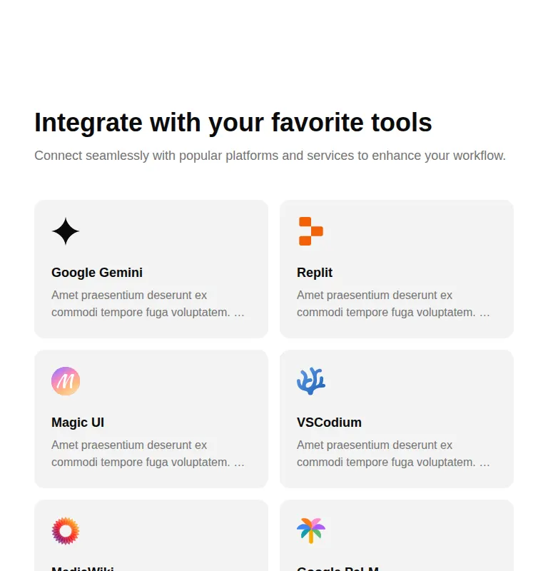 Harness screenshot of tailark-mist-integrations-3 at 768 pixels wide
