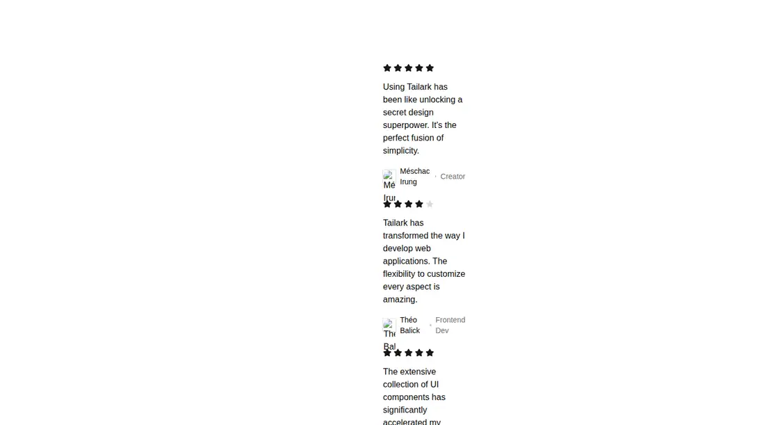 Harness screenshot of tailark-mist-testimonials-3 at 1440 pixels wide