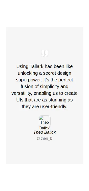 Harness screenshot of tailark-mist-testimonials-5 at 375 pixels wide