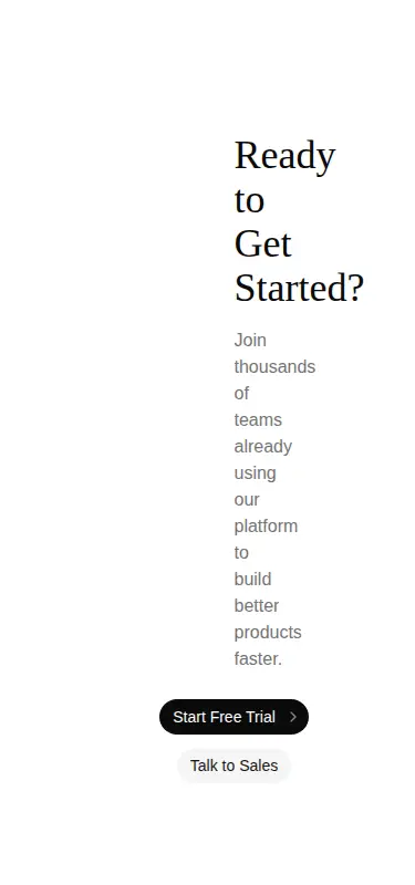 Harness screenshot of tailark-veil-call-to-action-1 at 375 pixels wide