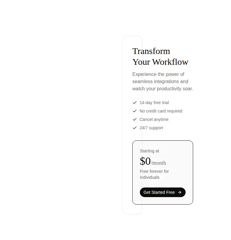 Harness screenshot of tailark-veil-call-to-action-4 at 768 pixels wide