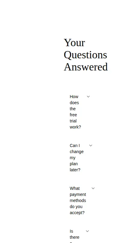Harness screenshot of tailark-veil-faqs-3 at 375 pixels wide