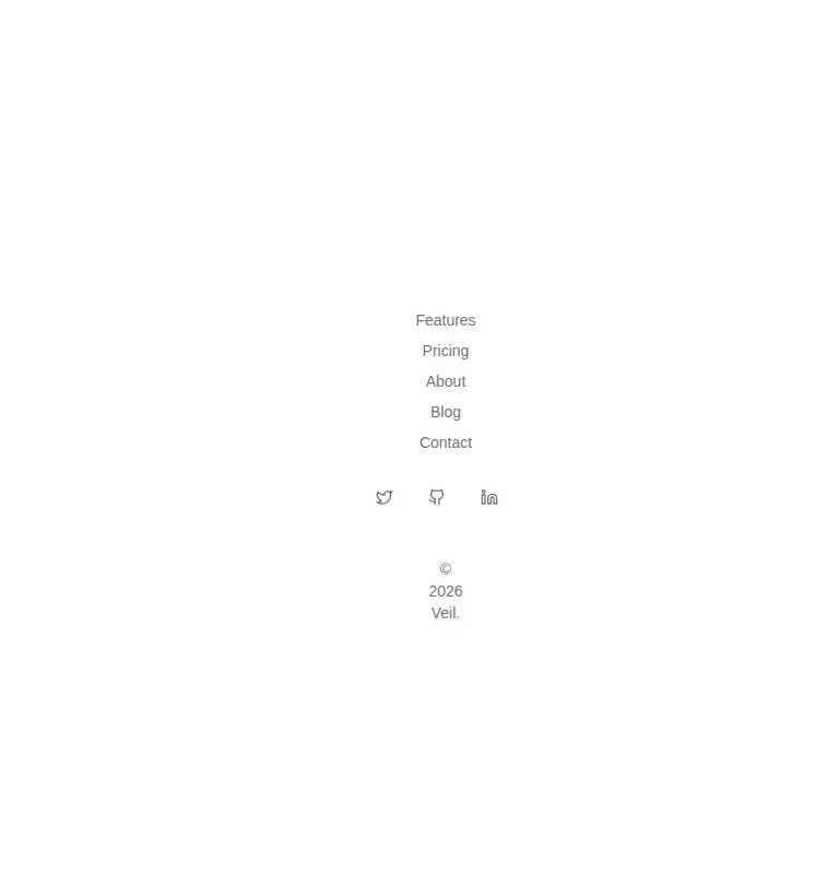 Harness screenshot of tailark-veil-footer-2 at 768 pixels wide