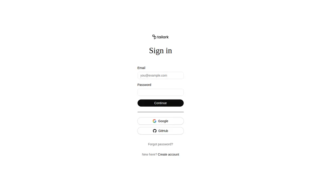 Harness screenshot of tailark-veil-login-3 at 1440 pixels wide