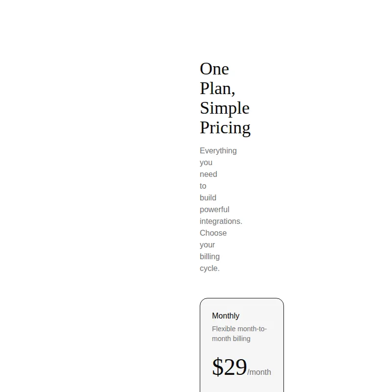 Harness screenshot of tailark-veil-pricing-3 at 768 pixels wide