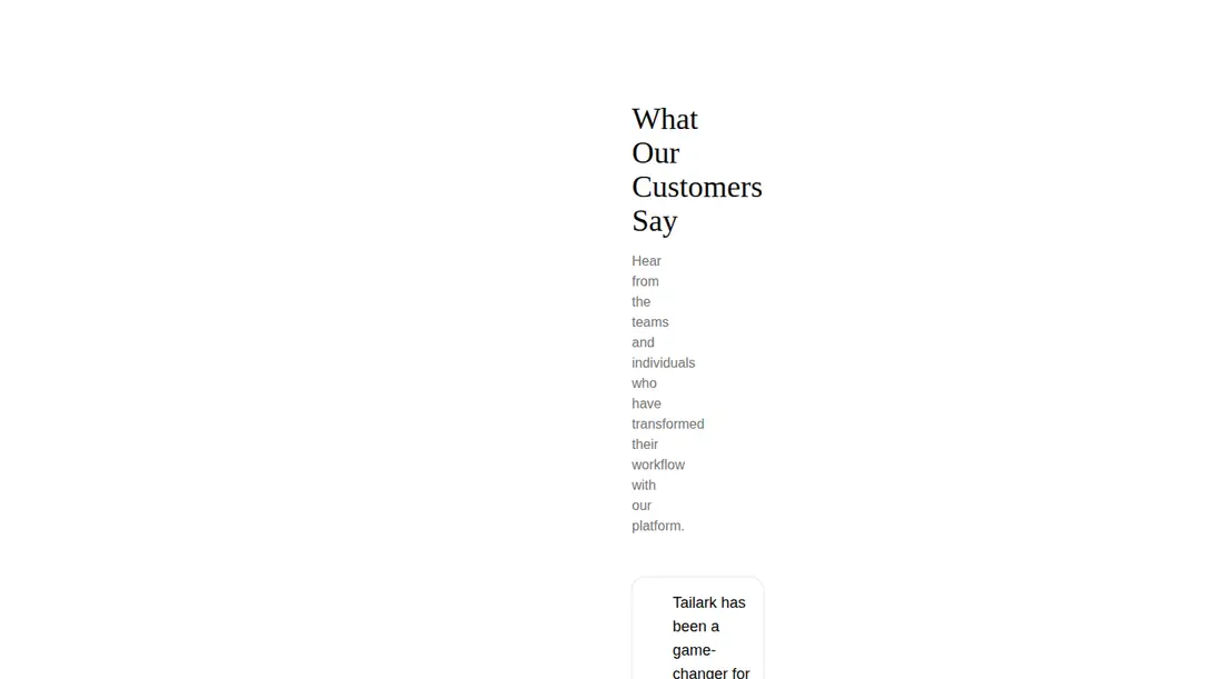 Harness screenshot of tailark-veil-testimonials-2 at 1440 pixels wide