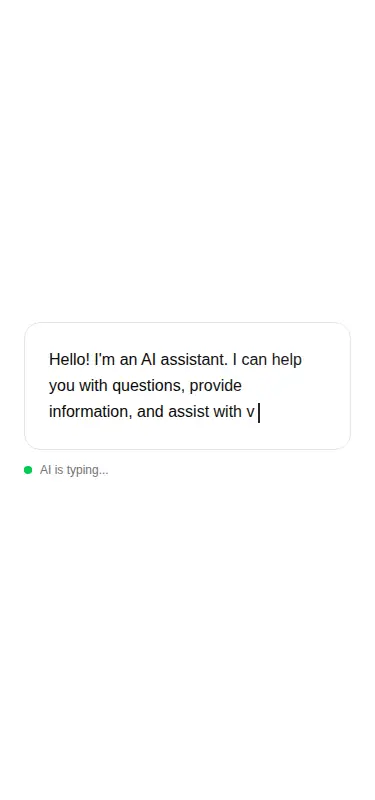 Harness screenshot of tripled-ai-response-typing-shadcnui at 375 pixels wide