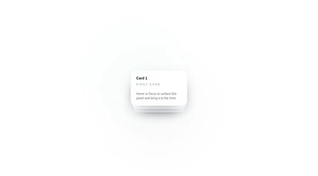 Harness screenshot of tripled-animated-card-stack-shadcnui at 1440 pixels wide