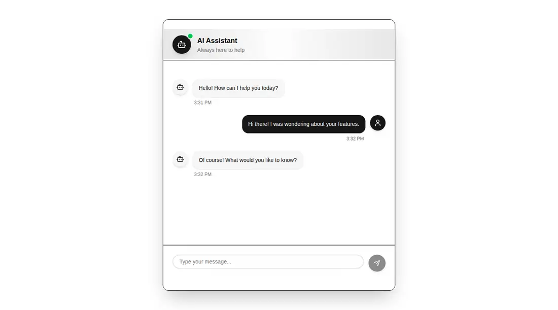 Harness screenshot of tripled-chat-app-shadcnui at 1440 pixels wide