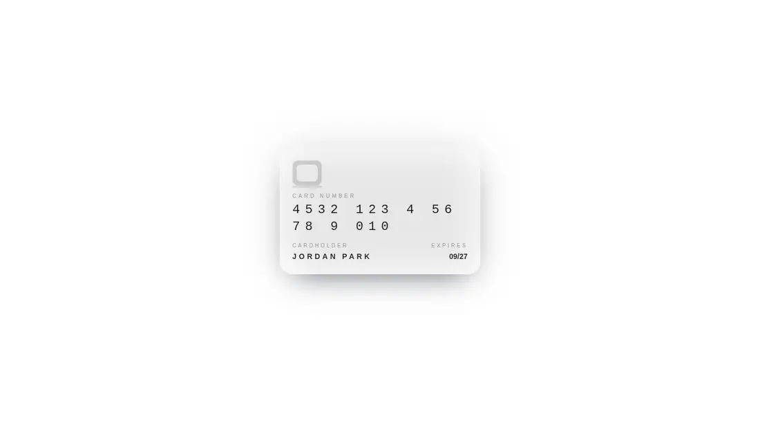 Harness screenshot of tripled-credit-card-shadcnui at 1440 pixels wide