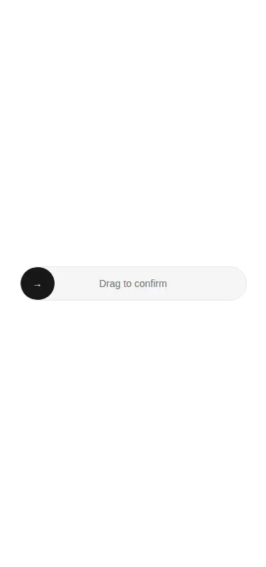Harness screenshot of tripled-drag-to-confirm-slider-shadcnui at 375 pixels wide