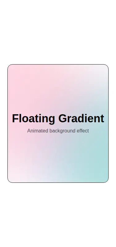 Harness screenshot of tripled-floating-gradient-shadcnui at 375 pixels wide