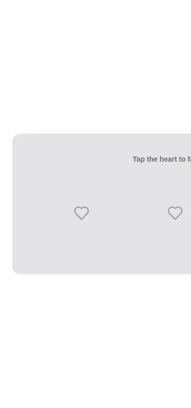 Harness screenshot of tripled-heart-favorite-shadcnui at 375 pixels wide