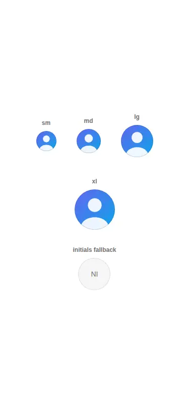 Harness screenshot of tripled-native-avatar-expand-shadcnui at 375 pixels wide