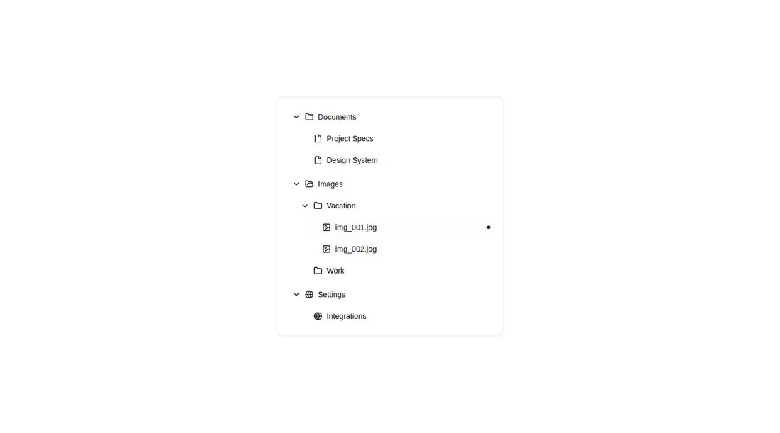 Harness screenshot of tripled-native-nested-list-shadcnui at 1440 pixels wide
