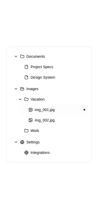 Harness screenshot of tripled-native-nested-list-shadcnui at 375 pixels wide