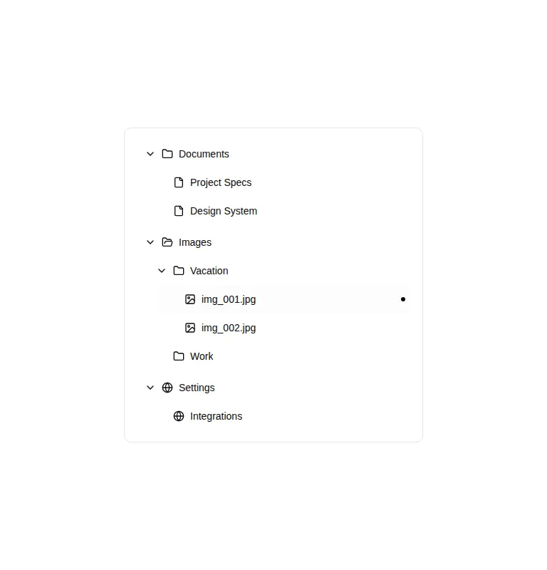 Harness screenshot of tripled-native-nested-list-shadcnui at 768 pixels wide