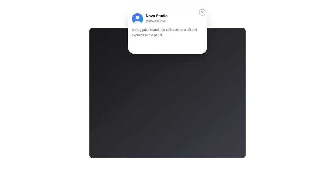 Harness screenshot of tripled-native-notch-shadcnui at 1440 pixels wide
