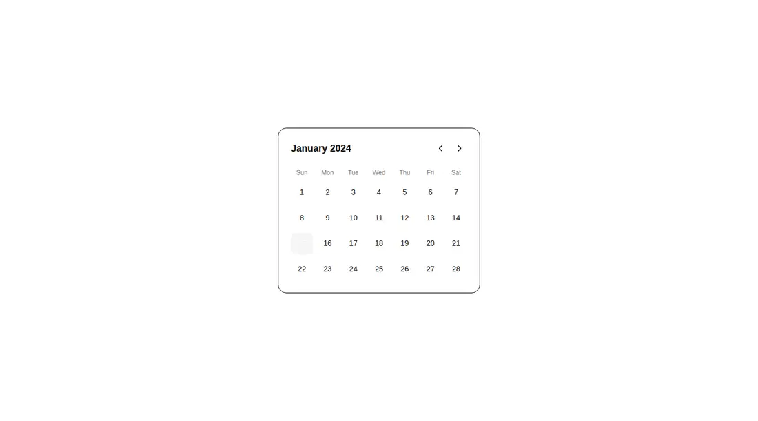 Harness screenshot of tripled-simple-calendar-shadcnui at 1440 pixels wide